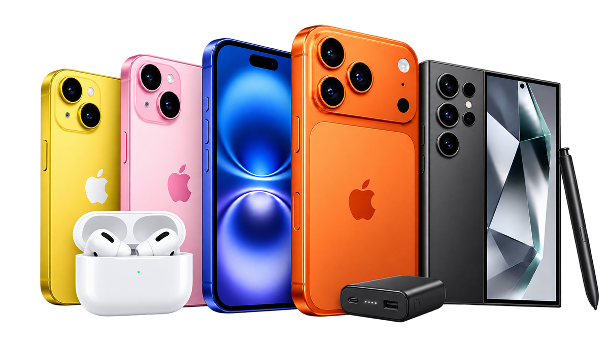 Refurbished iPhone and Samsung phones with free HOCO earbuds and power bank