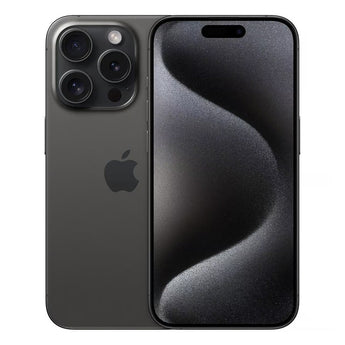 Used, second hand, and refurbished black titanium iPhone 15 pro in 128GB, 256GB, 512GB and 1TB