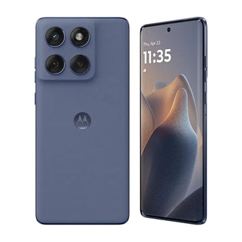 Refurbished Motorola Edge 60 Fusion in Slipstream, shown from the back and front